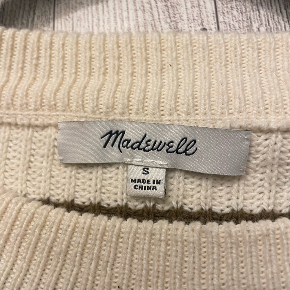 Madewell Patch Pocket Pullover Women's Sweater in Walton Stripe Size S - Picture 3 of 7